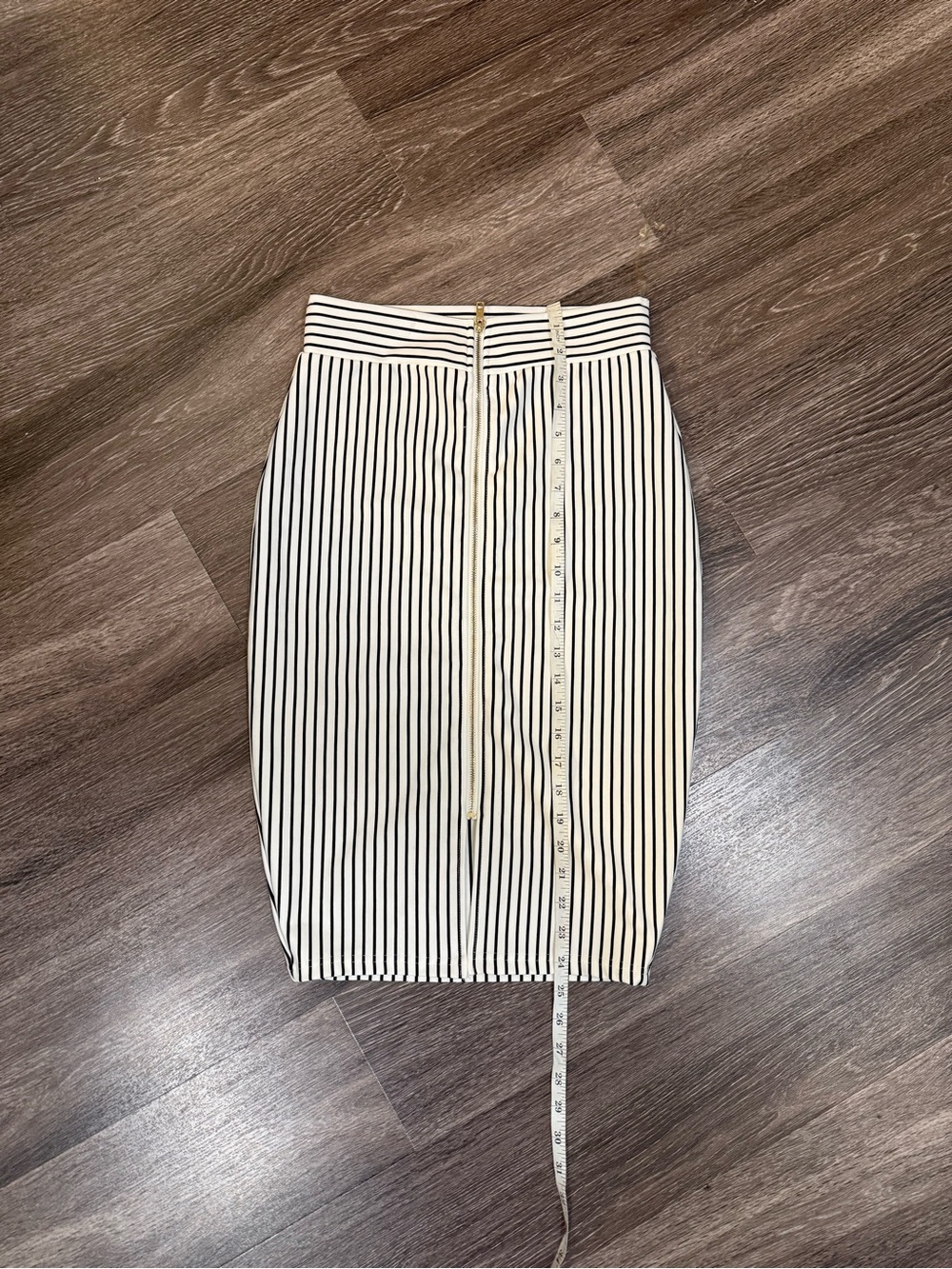 Fashion Nova Black and White Striped Pencil Skirt